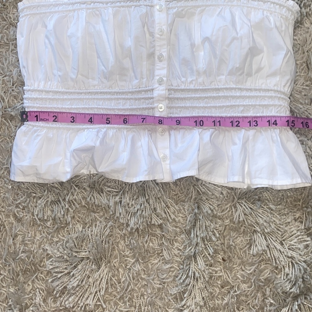 Madewell NWT Smocked Button-Front Top in Poplin S… - image 13